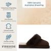 imageDearfoams Womens Fireside Sydney Shearling Fur IndoorOutdoor Scuff Slipper with Wide WidthsCoffee
