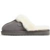 imageDearfoams Womens Fireside Sydney Shearling Fur IndoorOutdoor Scuff Slipper with Wide WidthsGrey Multi