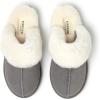 imageDearfoams Womens Fireside Sydney Shearling Fur IndoorOutdoor Scuff Slipper with Wide WidthsGrey Multi
