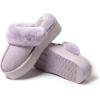 imageDearfoams Womens Fireside Sydney Shearling Fur IndoorOutdoor Scuff Slipper with Wide WidthsLilac