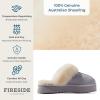 imageDearfoams Womens Fireside Sydney Shearling Fur IndoorOutdoor Scuff Slipper with Wide WidthsSleet Platform