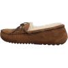 imageDearfoams Womens Fireside Water Resistant Genuine Shearling Victoria Moc with TieChestnut