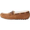 imageDearfoams Womens Fireside Water Resistant Genuine Shearling Victoria Moc with TieChestnut
