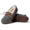 imageDearfoams Womens Fireside Water Resistant Genuine Shearling Victoria Moc with TieGrey