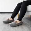imageDearfoams Womens Fireside Water Resistant Genuine Shearling Victoria Moc with TieGrey
