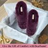 imageDearfoams Womens Fuzzy Memory Foam Cable Knit Claire Clog House Slipper with Wide WidthsAubergine