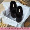 imageDearfoams Womens Fuzzy Memory Foam Cable Knit Claire Clog House Slipper with Wide WidthsBlack
