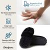 imageDearfoams Womens Fuzzy Memory Foam Cable Knit Claire Clog House Slipper with Wide WidthsBlack