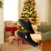 imageDearfoams Womens Fuzzy Memory Foam Cable Knit Claire Clog House Slipper with Wide WidthsSleet