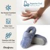 imageDearfoams Womens Fuzzy Memory Foam Cable Knit Claire Clog House Slipper with Wide WidthsStonewash
