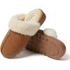 imageDearfoams Womens Fuzzy Memory Foam Suede Helena Scuff SlipperChestnut