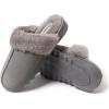 imageDearfoams Womens Fuzzy Memory Foam Suede Helena Scuff SlipperGrey