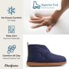 imageDearfoams Womens IndoorOutdoor Warm Up Bootie SlipperPeacoat
