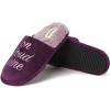 imageDearfoams Womens Novelty Scuff with Eye Mask SlipperWine Cloud Wine
