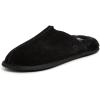 imageDearfoams Mens Genuine Suede Indoor Outdoor Comfort Memory Foam Bradford Scuff House SlipperBlack