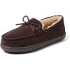 imageDearfoams Mens Hudson Genuine Suede Memory Foam Moccasin Slipper with TieCoffee 2