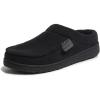 imageDearfoams Mens IndoorOutdoor Breathable Memory Foam Brendan Clog House Shoe Slipper with Wide WidthsBlack Perforated