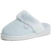imageDearfoams Womens Fireside Sydney Shearling Fur IndoorOutdoor Scuff Slipper with Wide WidthsBluewash