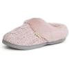 imageDearfoams Womens Fuzzy Memory Foam Cable Knit Claire Clog House Slipper with Wide WidthsPale Mauve