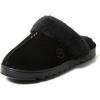 imageDearfoams Womens Fuzzy Memory Foam Suede Helena Scuff SlipperBlack