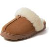 imageDearfoams Womens Fuzzy Memory Foam Suede Helena Scuff SlipperChestnut