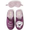 imageDearfoams Womens Novelty Scuff with Eye Mask SlipperWine Cloud Wine