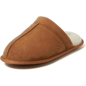 imageDearfoams Mens Genuine Suede Indoor Outdoor Comfort Memory Foam Bradford Scuff House SlipperChestnut 2