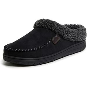 imageDearfoams Mens IndoorOutdoor Breathable Memory Foam Brendan Clog House Shoe Slipper with Wide WidthsBlack