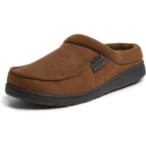 imageDearfoams Mens IndoorOutdoor Breathable Memory Foam Brendan Clog House Shoe Slipper with Wide WidthsChestnut Perforated