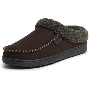 imageDearfoams Mens IndoorOutdoor Breathable Memory Foam Brendan Clog House Shoe Slipper with Wide WidthsCoffee 2