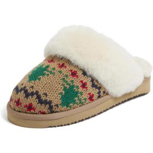 imageDearfoams Womens Fireside Sydney Shearling Fur IndoorOutdoor Scuff Slipper with Wide WidthsDesert