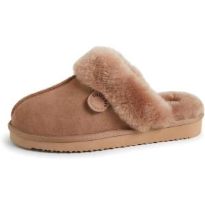 imageDearfoams Womens Fireside Sydney Shearling Fur IndoorOutdoor Scuff Slipper with Wide WidthsDriftwood