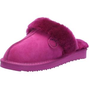 imageDearfoams Womens Fireside Sydney Shearling Fur IndoorOutdoor Scuff Slipper with Wide WidthsMystic Purple