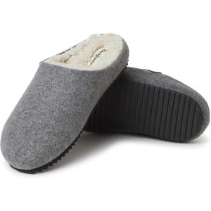 imageDearfoams Womens Microwool Molded Footbed Clog SlipperGrey Heather