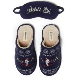 imageDearfoams Womens Novelty Scuff with Eye Mask SlipperNavy