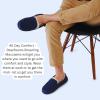 imageFireside by Dearfoams Mens Melbourne Shearling IndoorOutdoor Moccasin Slipper with Wide WidthsNavy