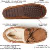imageFireside by Dearfoams Mens Victor Shearling Moccasin with Tie SlipperChestnut