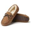 imageFireside by Dearfoams Mens Victor Shearling Moccasin with Tie SlipperChestnut