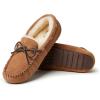 imageFireside by Dearfoams Mens Victor Shearling Moccasin with Tie SlipperChestnut
