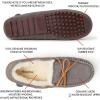 imageFireside by Dearfoams Mens Victor Shearling Moccasin with Tie SlipperGrey