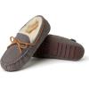 imageFireside by Dearfoams Mens Victor Shearling Moccasin with Tie SlipperGrey