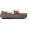 imageFireside by Dearfoams Mens Victor Shearling Moccasin with Tie SlipperGrey
