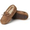 imageFireside by Dearfoams UnisexChild Parker Shearling Indoor and Outdoor Moccasin SlipperChestnut