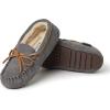 imageFireside by Dearfoams UnisexChild Parker Shearling Indoor and Outdoor Moccasin SlipperGrey