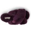 imageFireside by Dearfoams Womens Newcastle Crossband All Over Shearling Easy onOff Slide SlipperAubergine Solid