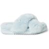 imageFireside by Dearfoams Womens Newcastle Crossband All Over Shearling Easy onOff Slide SlipperBluewash