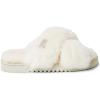 imageFireside by Dearfoams Womens Newcastle Crossband All Over Shearling Easy onOff Slide SlipperCream