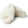 imageFireside by Dearfoams Womens Newcastle Crossband All Over Shearling Easy onOff Slide SlipperCream