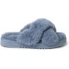 imageFireside by Dearfoams Womens Newcastle Crossband All Over Shearling Easy onOff Slide SlipperFlintstone