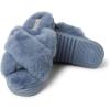imageFireside by Dearfoams Womens Newcastle Crossband All Over Shearling Easy onOff Slide SlipperFlintstone
